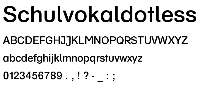 SchulVokalDotless font