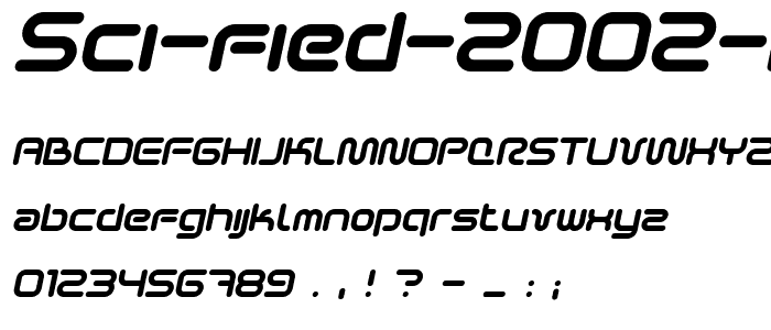 Sci Fied 2002 Italic font