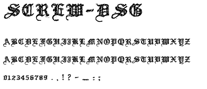 Screw DSG font