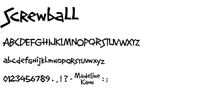 Screwball font