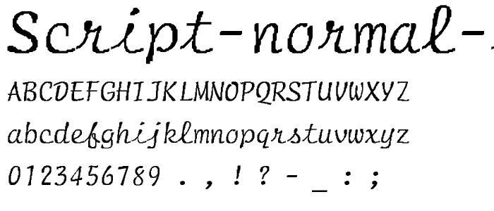 Script-Normal-Italic font