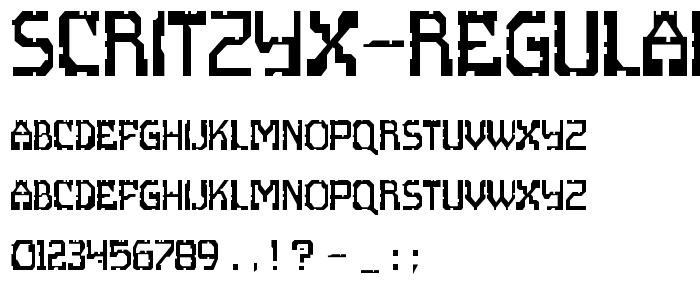 ScritzyX Regular font