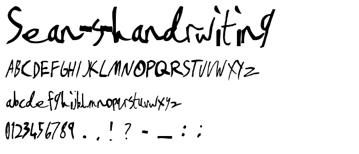 Sean s Handrwiting font