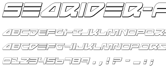 Searider Falcon 3D Italic font