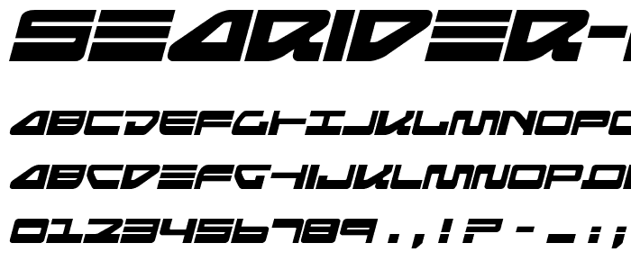 Searider Falcon Expanded Italic font