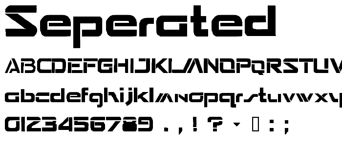 Seperated font