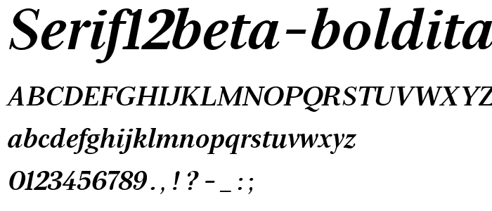 Serif12Beta BoldItalic font