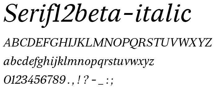 Serif12Beta Italic font