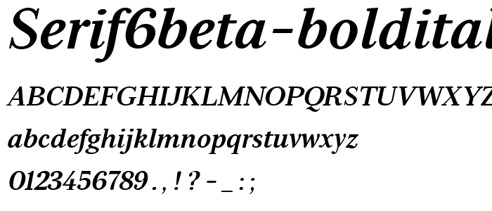 Serif6Beta BoldItalic font
