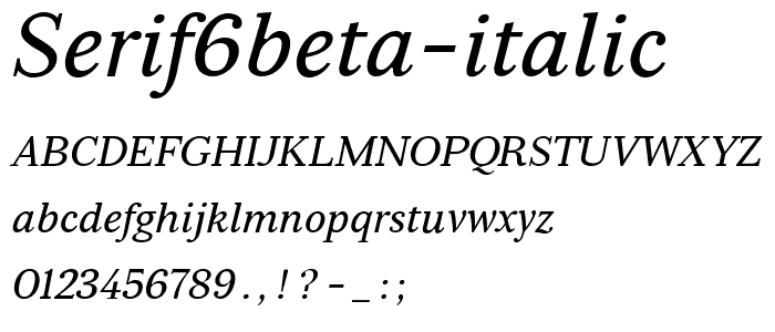 Serif6Beta Italic font