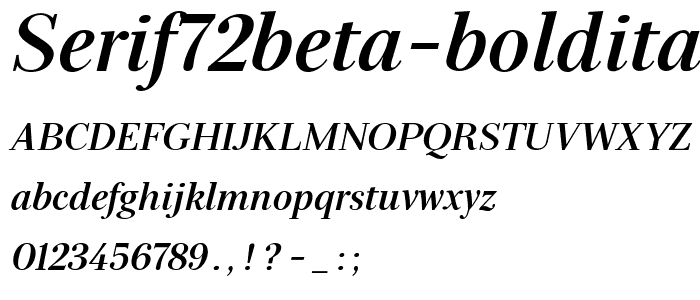 Serif72Beta BoldItalic police