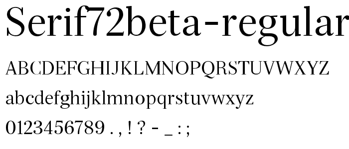 Serif72Beta Regular police