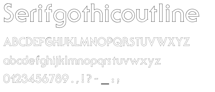 SerifGothicOutline font