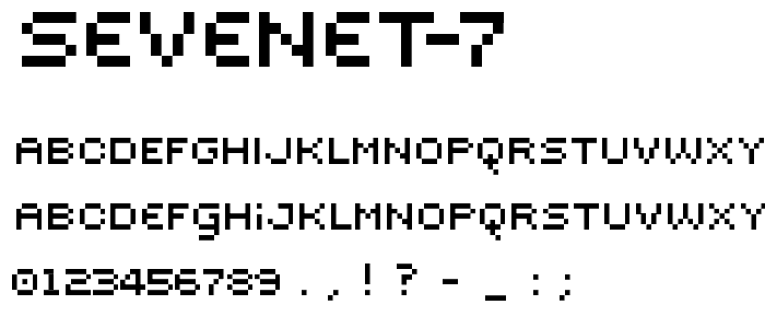 Sevenet 7 font