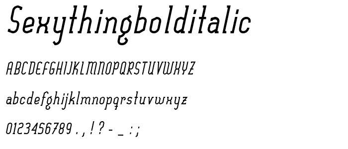 SexythingBoldItalic font