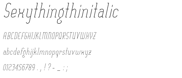 SexythingThinItalic font