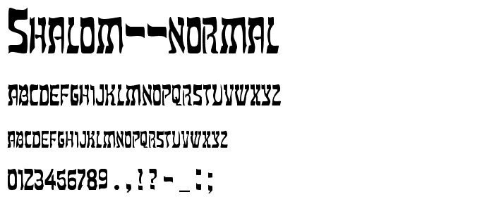 Shalom Normal font