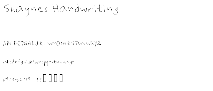 Shaynes_Handwriting font