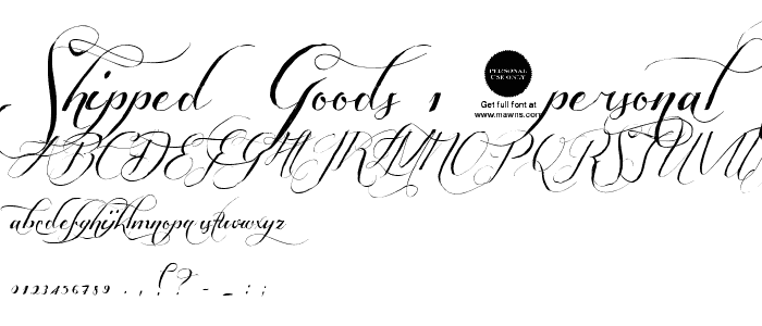 Shipped Goods 1 (Personal Use) Font | Script Calligraphy