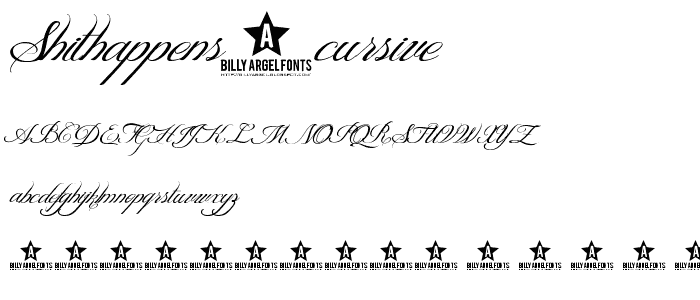 ShitHappens Cursive font