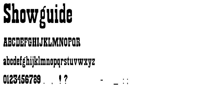 Showguide font