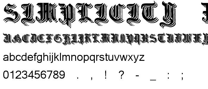 Simplicity No3 font