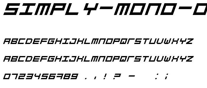 Simply Mono Oblique font