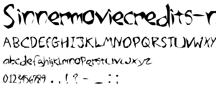 SinnerMovieCredits Normal font