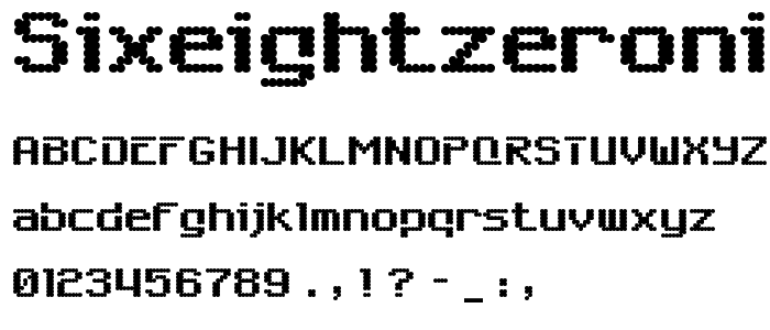 SixEightZeroNineChargen Regular font
