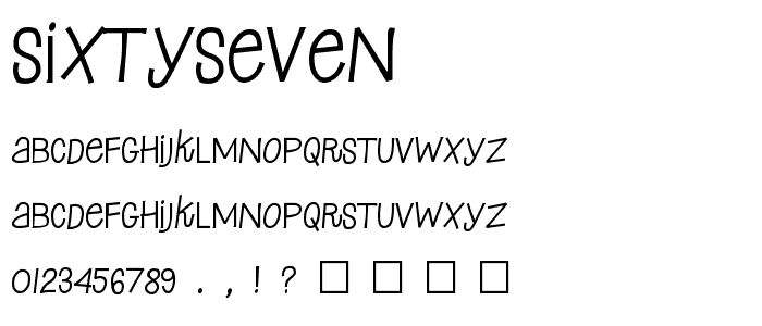 SixtySeven font