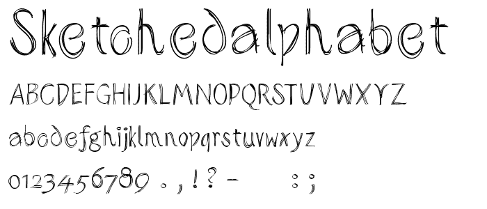 SketchedAlphabet font
