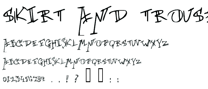 Skirt And Trousers font
