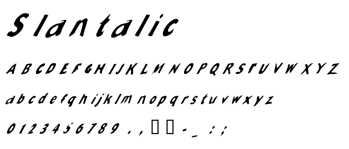 Slantalic font