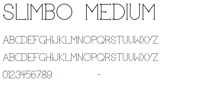 Slimbo_medium font