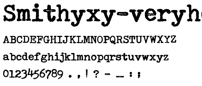 SmithyXY-VeryHeavy font