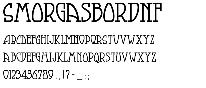 SmorgasbordNF font