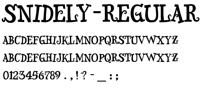 Snidely-Regular font