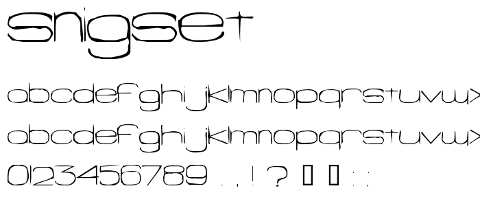 Snigset font