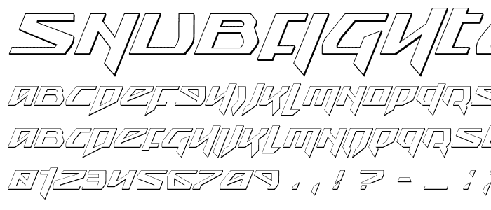 Snubfighter 3D Italic font