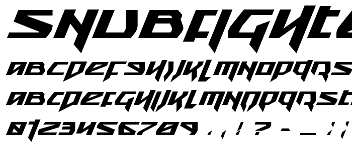 Snubfighter Bold Italic font