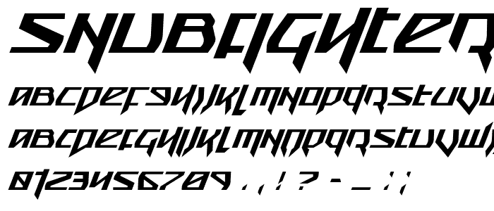 Snubfighter Condensed Italic font