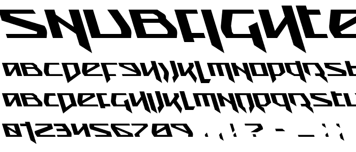 Snubfighter Leftalic font