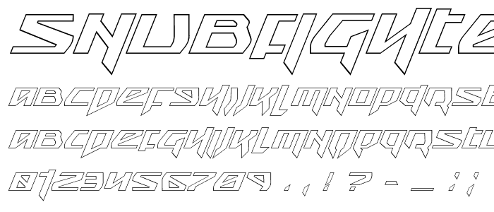 Snubfighter Outline Italic font