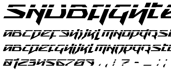 Snubfighter Phaser Italic font