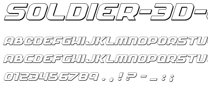 Soldier 3D Expanded Italic font