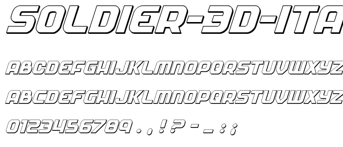 Soldier 3D Italic font