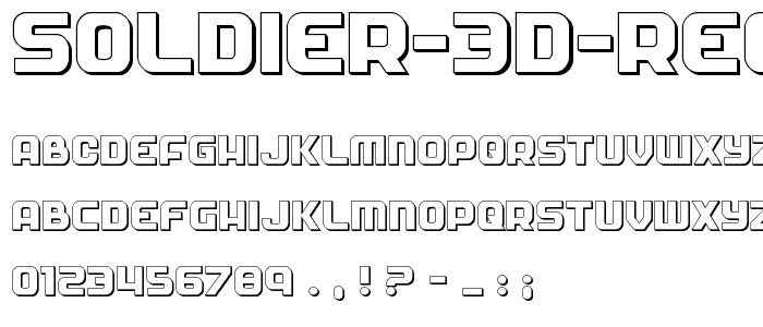 Soldier 3D Regular font