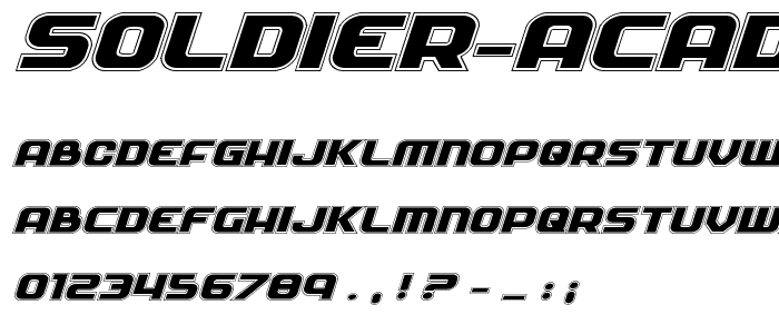 Soldier Academy Expanded Italic font