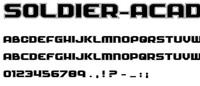 Soldier Academy Expanded font