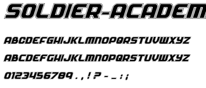 Soldier Academy Italic font